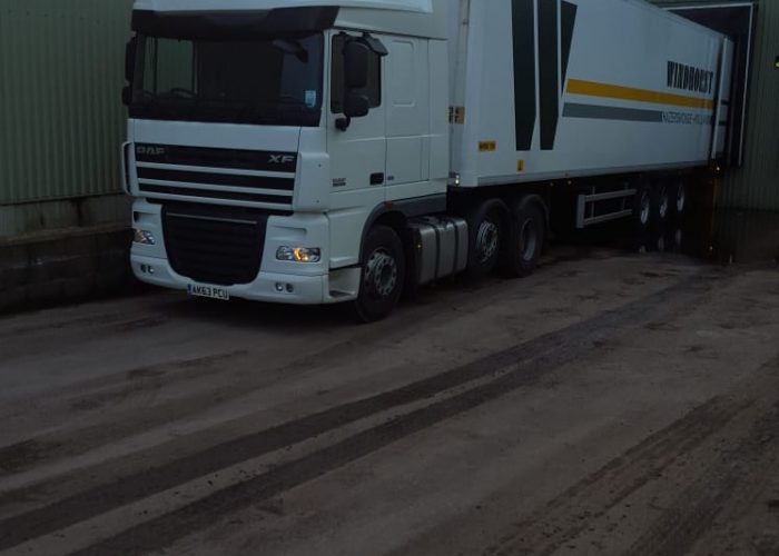 A white lorry parked up